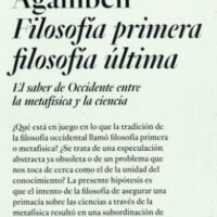 Filosofía primera filosofía última